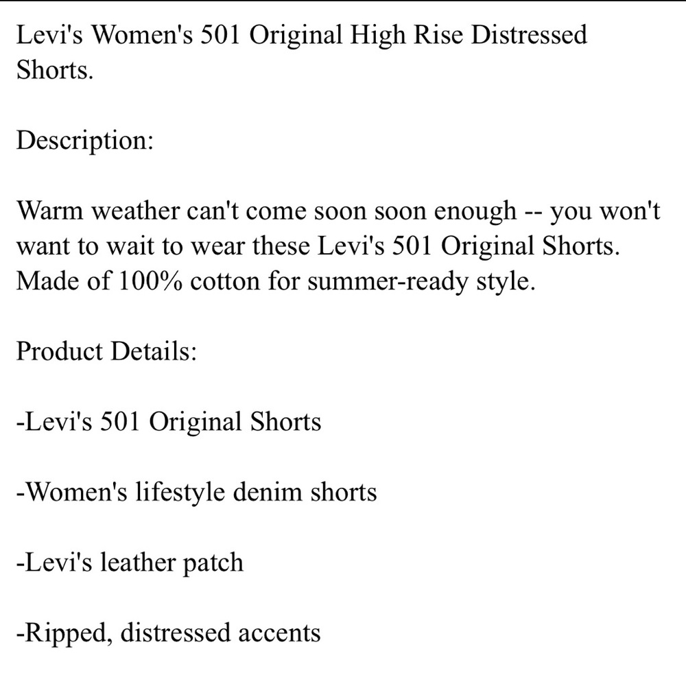 Levi’s 501 premium jean shorts size 33 - Picture 6 of 12